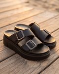 Chuncky black slides - Monroe Lace