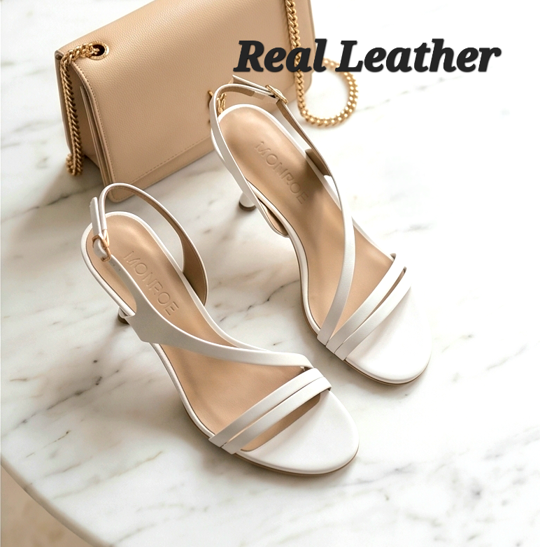 9cm heel white sandals