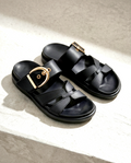 Flexible outsole black slides