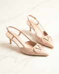 4.5cm heel nude designer slingback