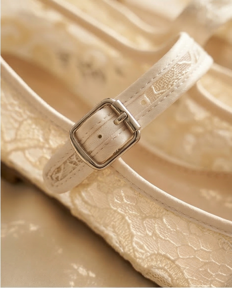 Beige dentelles ballerinas