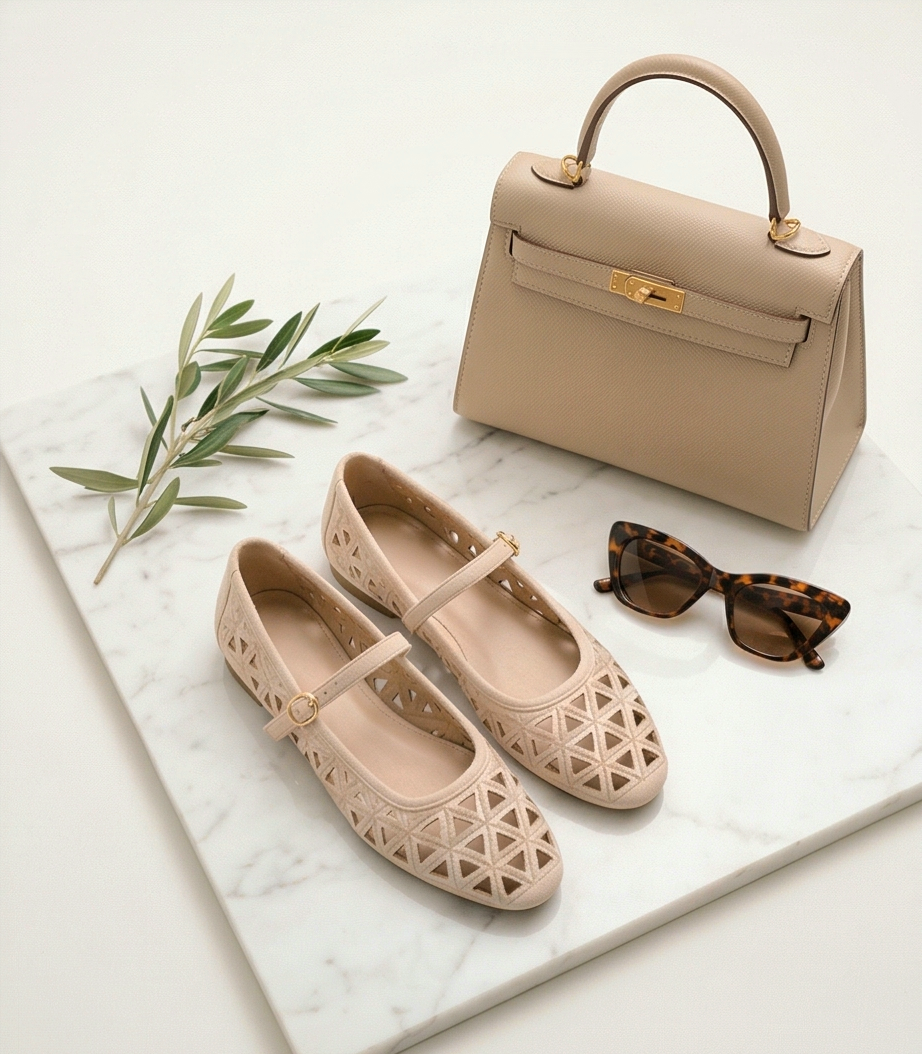 Beige ballerinas