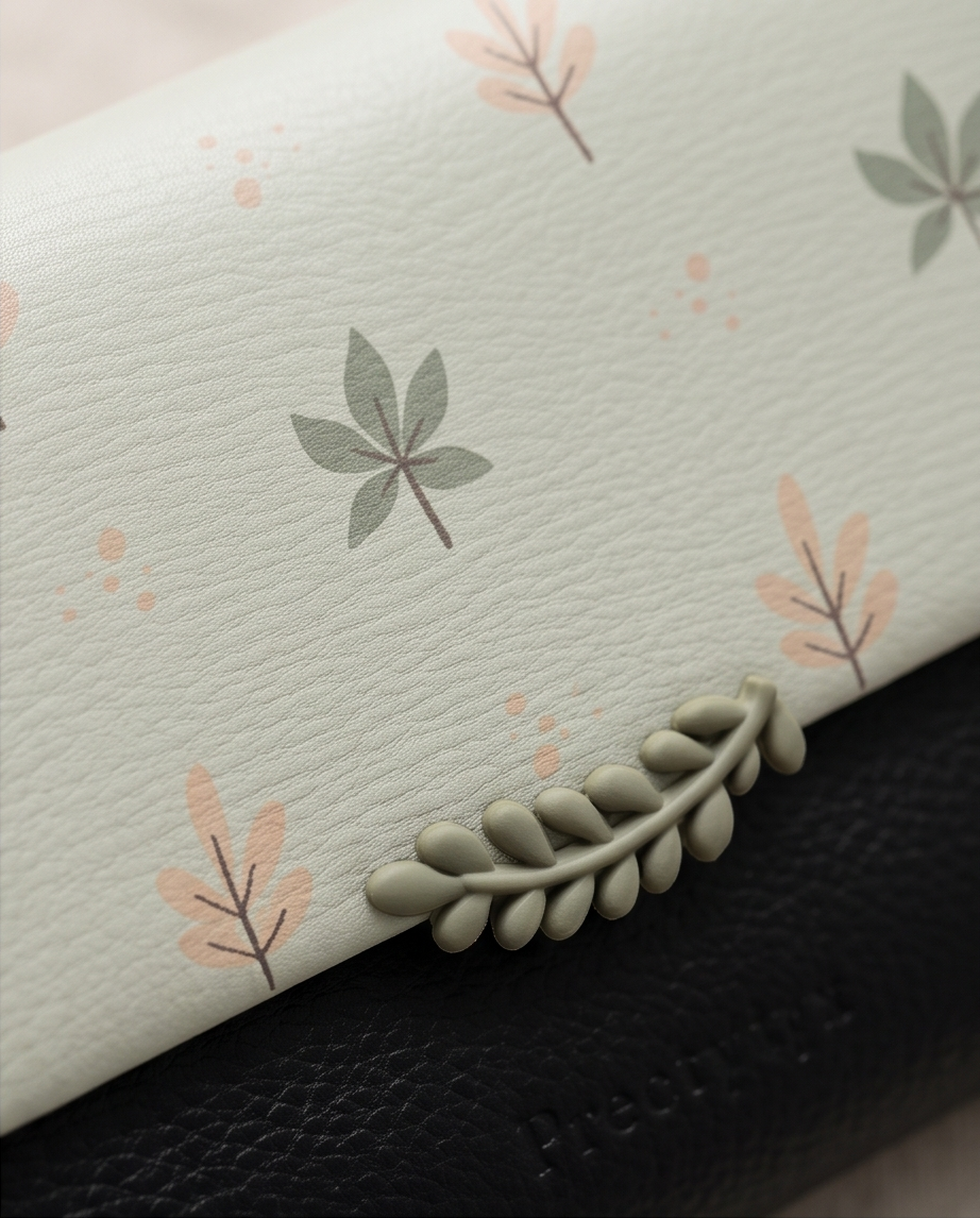 Medium-sized Monroe Lace wallet with multiple card slots and a sleek leather finish, shown open with organized compartments.