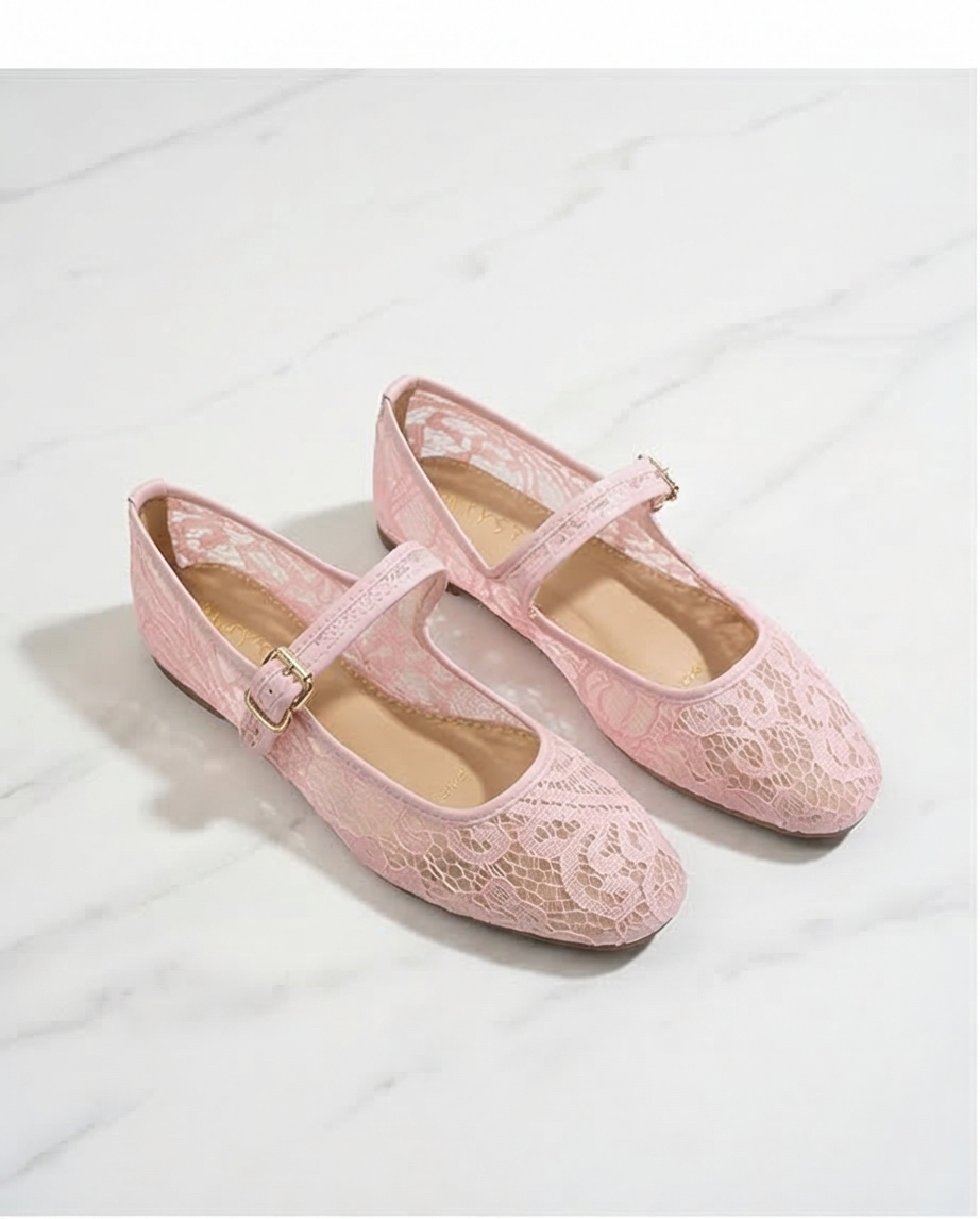 Pink dentelles ballerinas