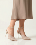 10cm heel beige dentelles shoes