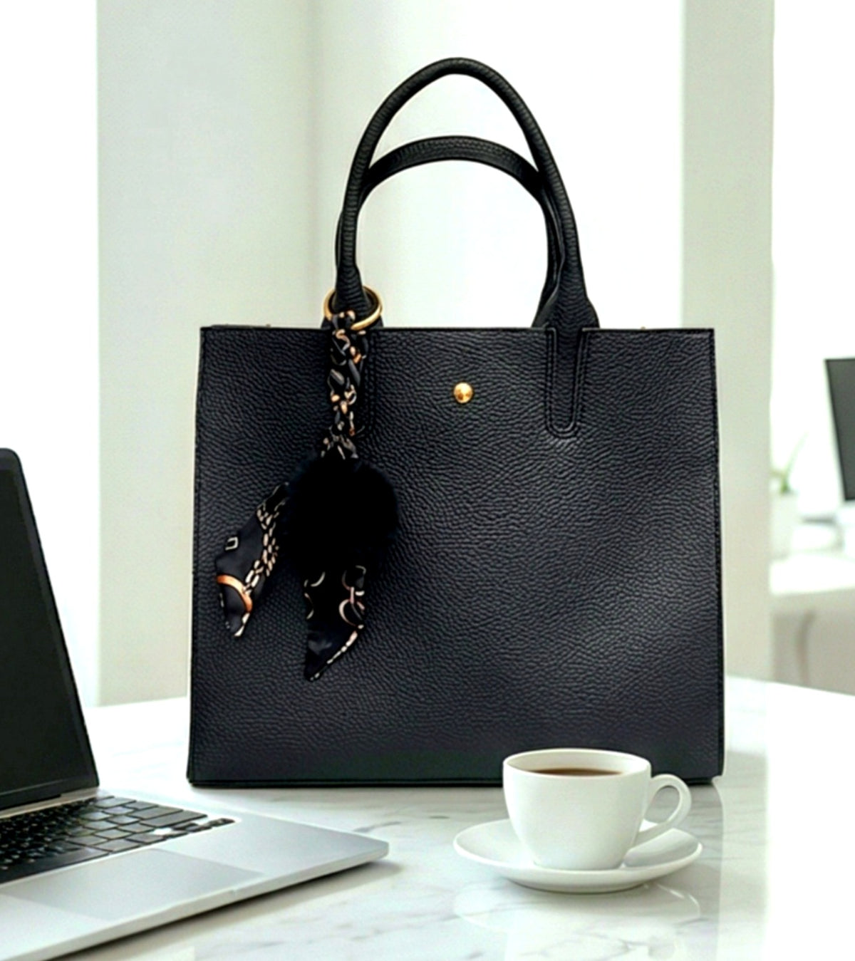 Large casual bag by Monroe Lace, featuring a spacious design with sturdy handles and stylish fabric accents.