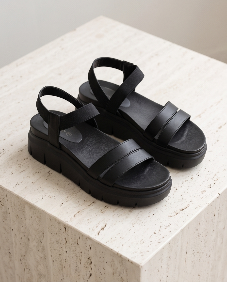 Chuncky black sandals - Monroe Lace