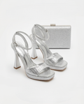 11cm heel silver platform sandals