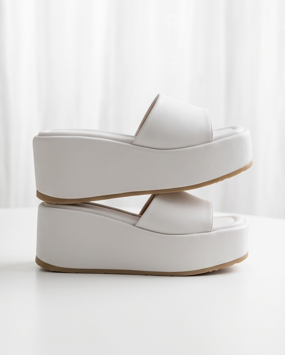 7.5cm height white wedge slides