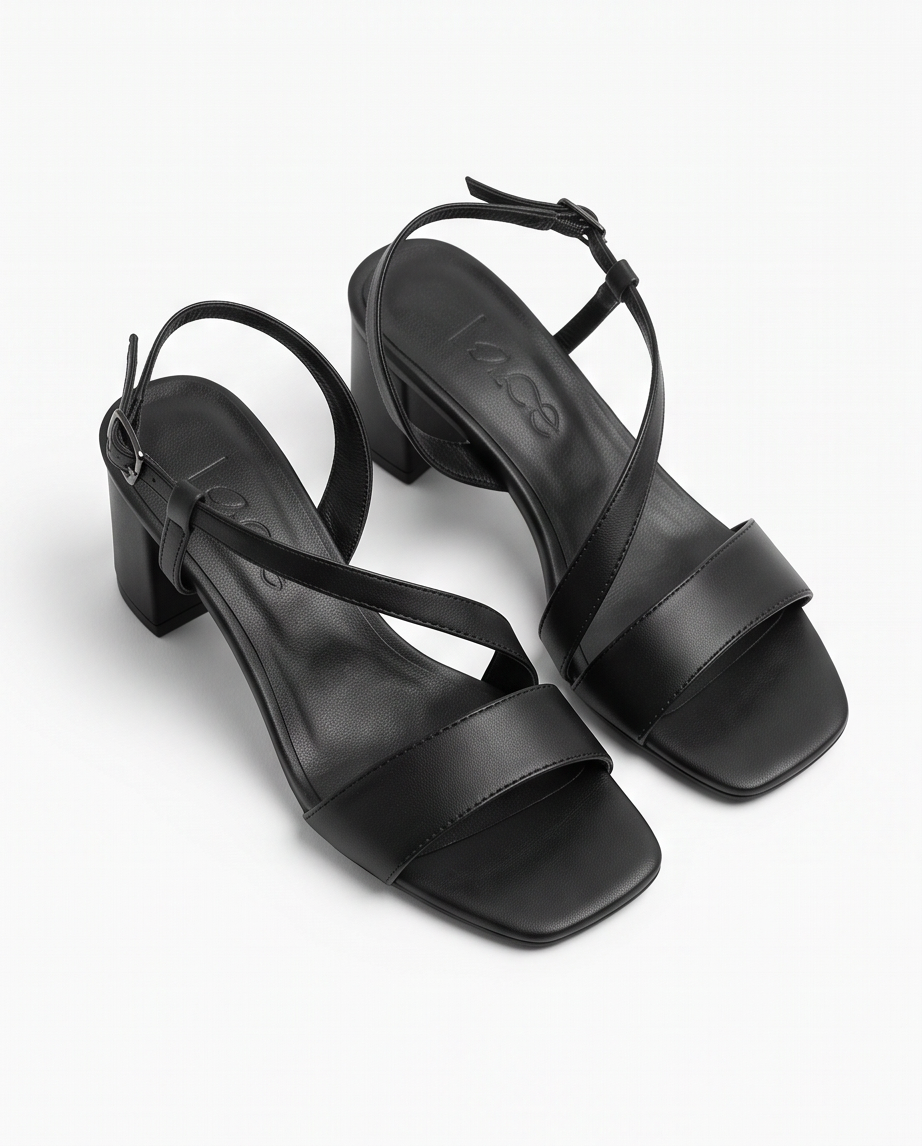 6.5cm heel black sandals - Monroe Lace