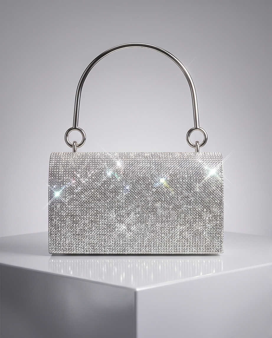 Silver strass evening bag