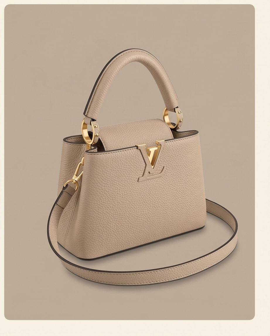 Medium size greige designer bag 22cm/15cm