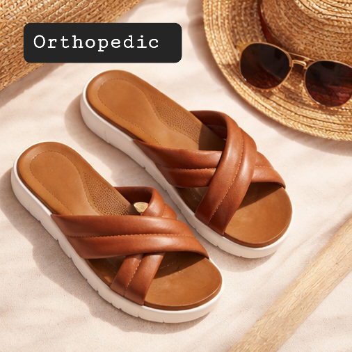 4cm height Orthopedic havane sandals